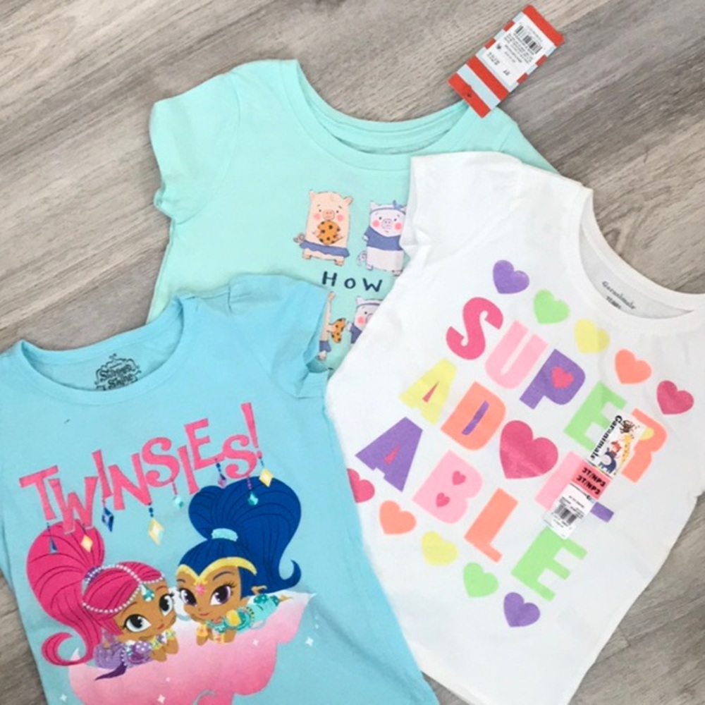 3T Short Sleeve Girl Cotton T~shirts.   NWT